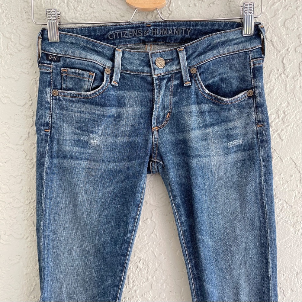 Citizens of Humanity racer low rise slash skinny jeans stretch 25 - Picture 4 of 13